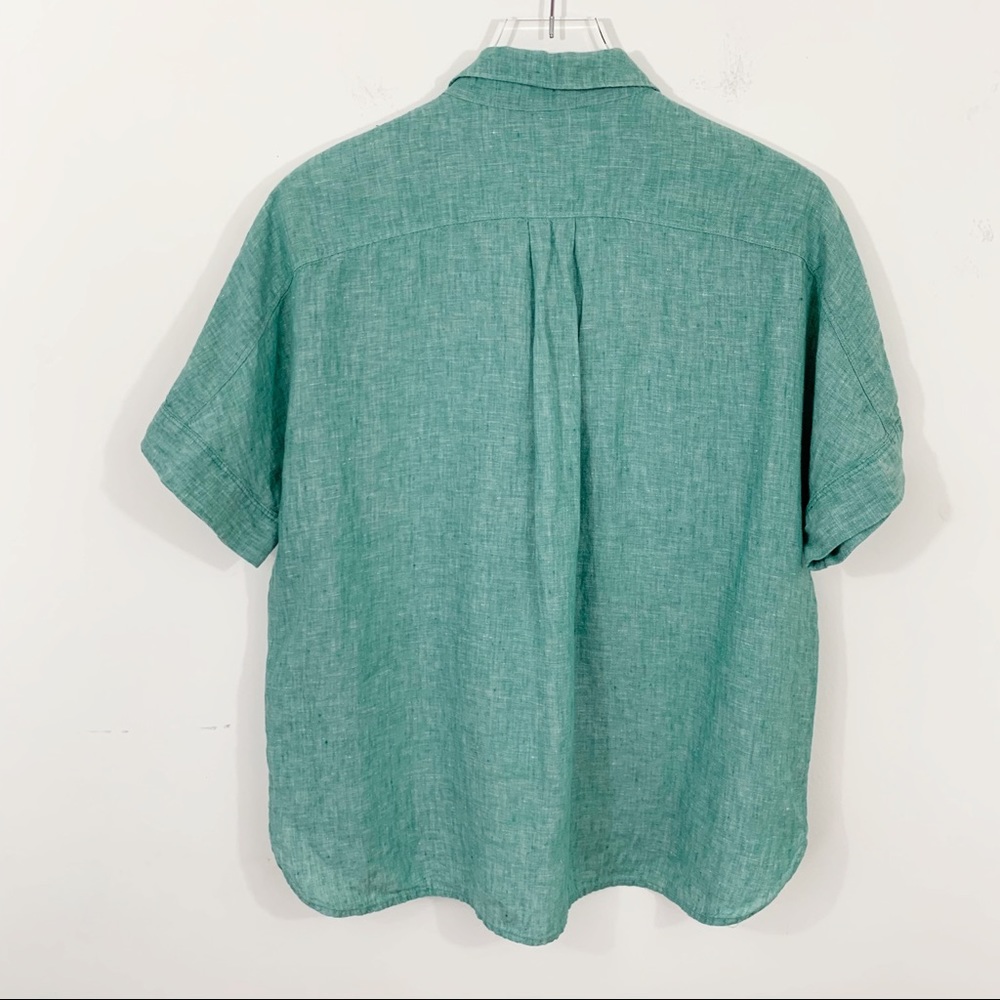 J.Crew Baird McNutt Irish Linen Popover Top Sz 10 - Picture 6 of 7